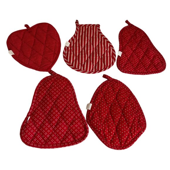 Vintage Franco Christmas Pot Holders Set Of 5 With Santa Reindeer Duck Bears - Picture 7 of 8